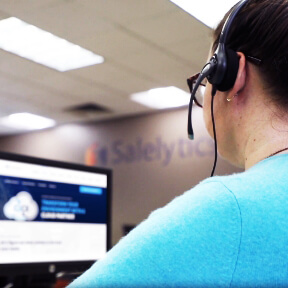 Person wearing headset