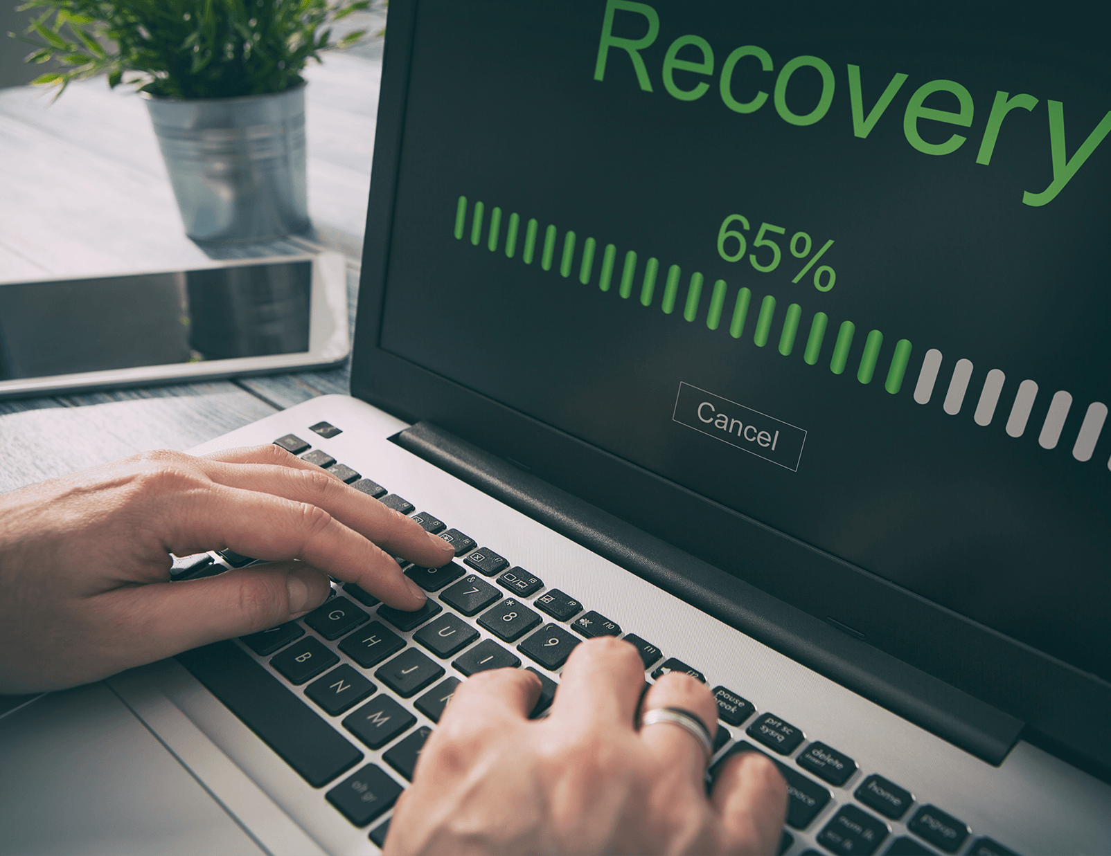 cloud recovery program running on computer