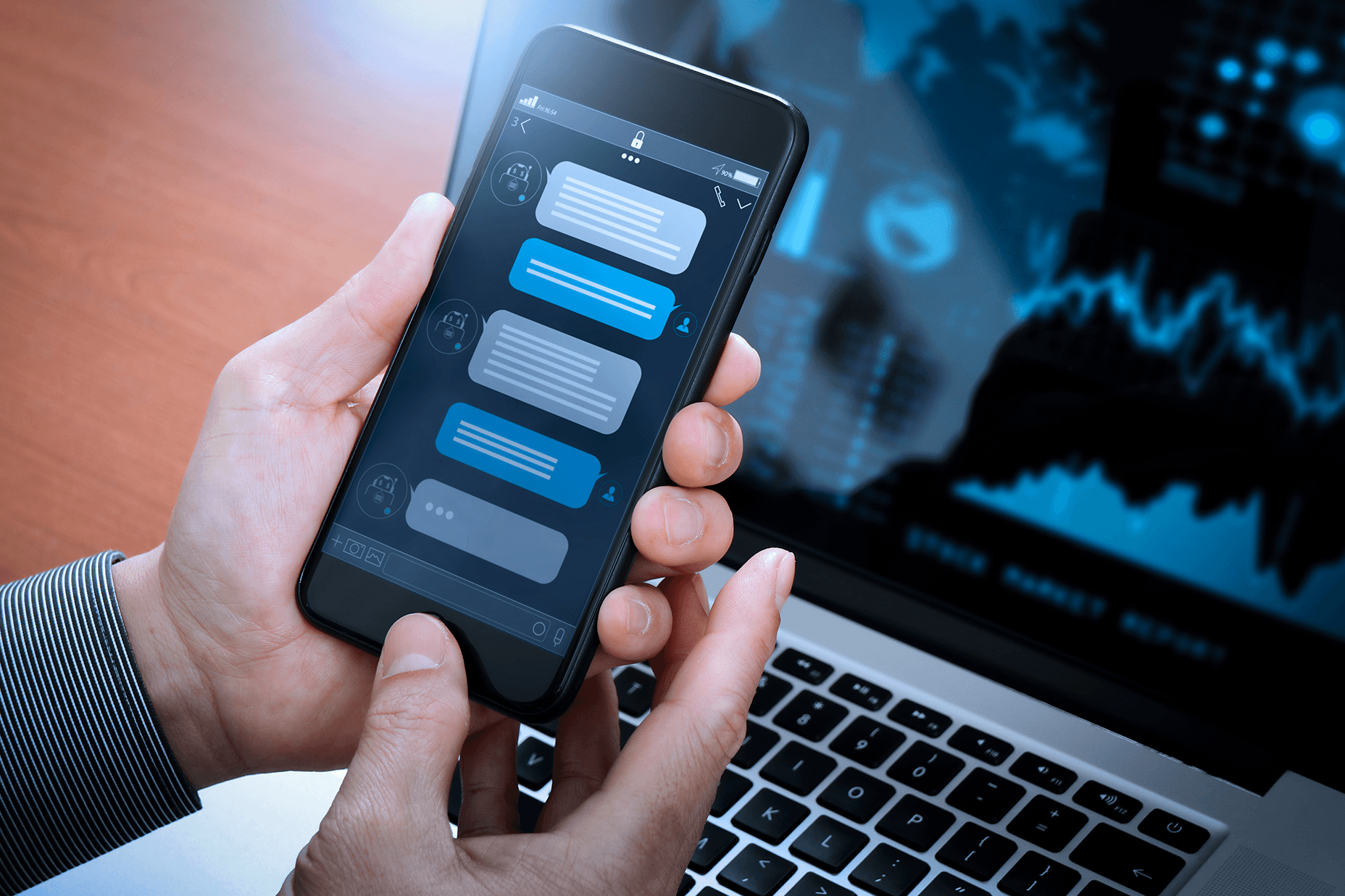 chatbot interaction on a mobile phone screen
